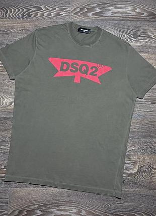 Футболка dsquared2 dsq2 logo slim fit cotton army green