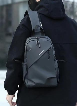 Універсальна чоловіча багатофункціональна сумка gray city comfort no brand 1357-02 сірий