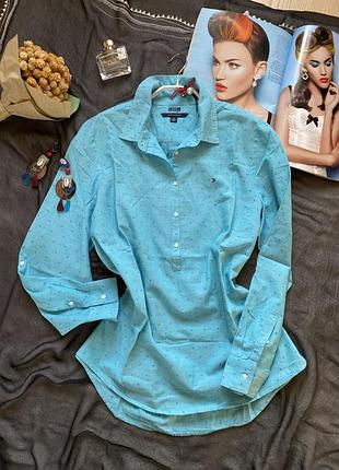 Соковита бавовняна блузка-сорочка tommy hilfiger, розмір xl