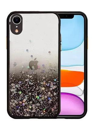 Чохол із блискітками та захистом камери для apple iphone x і xs black