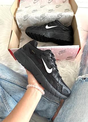 Утепленные зимние женские кроссовки nike p-6000 winter termo black white найк черного с белым цвета термо