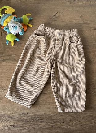 Бежеві вельветові штани baggy для дівчинки zara
