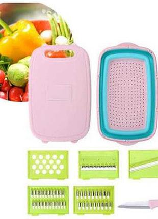 Овочерізка 9в1 з контейнером 1,5 л xpro multifunctional slicer and planing wire slicer (gr- 99_231)