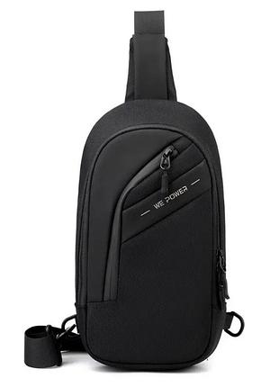 Стильна чоловіча багатофункціональна сумка black city modern no brand 1356-02 чорний