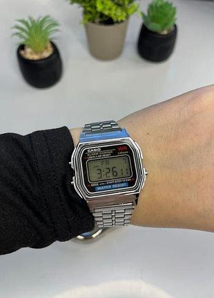 Годинник casio a159 montana сріблястий кварцевий з металевим браслетом