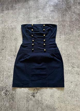Сукня жіноча міні наполеон napoleon style dress military y2k blanco s темно синій