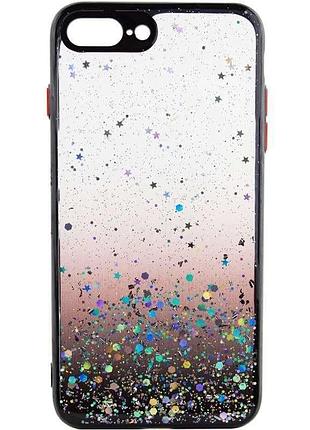 Чохол панель із блискітками та захистом камери для apple iphone 6, 6s black
