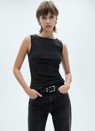 Поло mango зі стразами, розмір xs, 1180 грн