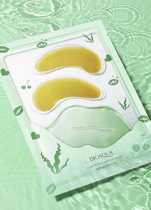 Набор гидрогелевых патчей для глаз и губ bioaqua elastic eye and lip mask