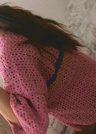 В’язане рожеве кімоно 9