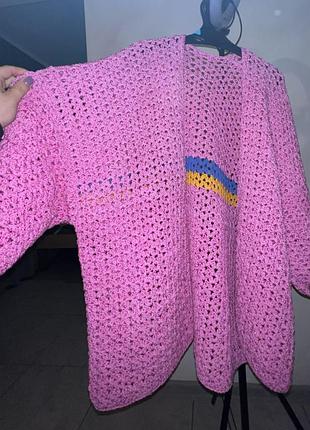 В’язане рожеве кімоно 2