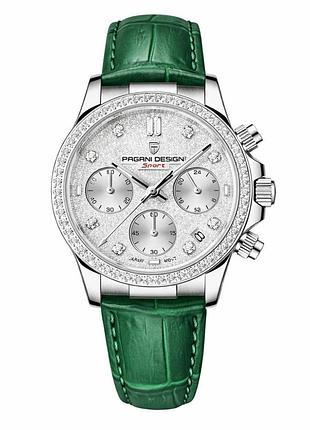 Женские часы pagani design pd-1730 silver-green