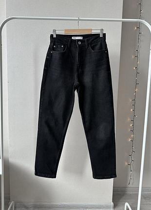 Чорні щільні джинси мом zara