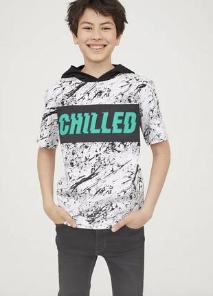 10-12 лет детская футболка с капюшоном от бренда h&m