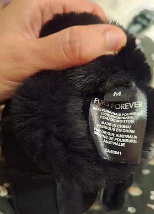 Зимние варежки из натуральной дубленой кожи и овчины от бренда furs forever. новые 4