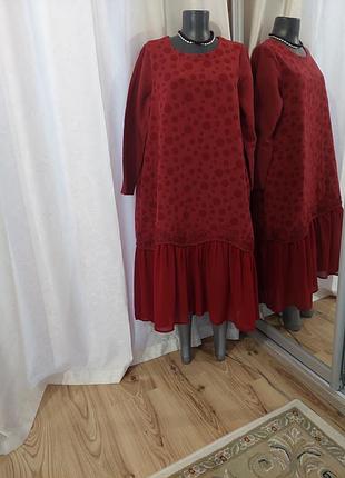 Красиве з кишенями та воланом низом плаття 👗