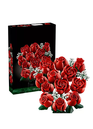 Конструктор botanicals букет роз, 822 деталей, в стиле lego лего