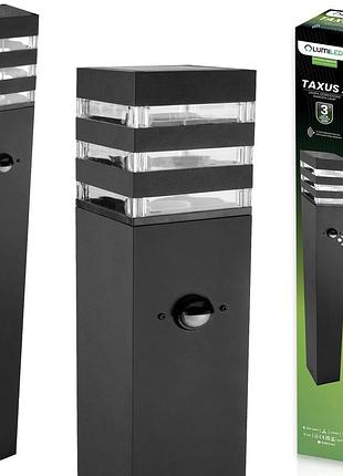 Уличный фонарь-столбик lumiled taxus 2 с датчиком движения, 80 см, e27, ip44, черный