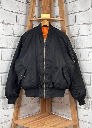 Бомбер двусторонний alpha industries ma-1 куртка летная черный размер хл