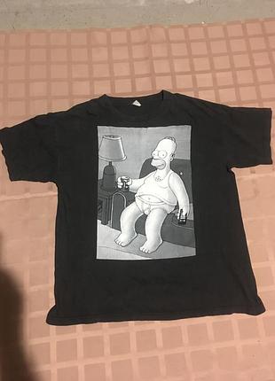 Коллекционный архив! винтажная футболка the simpsons 90s (homer monochromatic box print, rare)