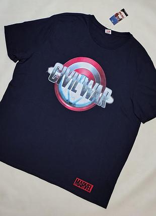 Нова темно-синя футболка мерч marvel captain america civil war