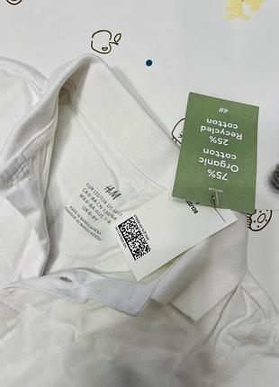 Белое поло h&amp;m 6-8 лет 3