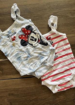 Боді для дівчаток minnie mouse біле з коротким рукавом