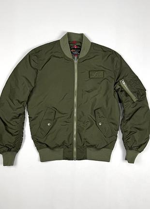 Куртка бомбер alpha industries ma-1 vf fitted embroidery  back - sage green м m хакі