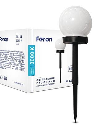 Ґрунтовий світлодіодний світильник feron pl126 3000k на сонячній батареї чорний