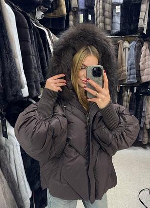 Пуховик жіночий з натуральним хутром,2 кольори у наявності