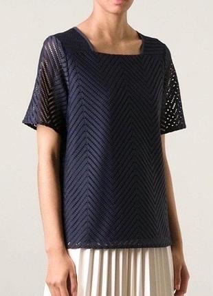 Тёмно-синій ажурний топ tory burch, m