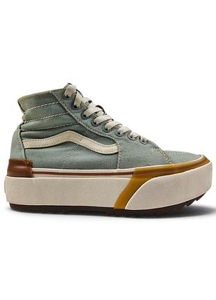 Жіночі кеди vans sk8-hi tapered stacked у кольорі green milieu