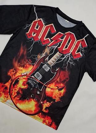 Футболка разноцветная надпись ac/dc