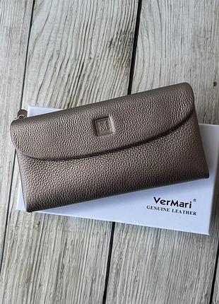 Шкіряний жіночий бронзовий гаманець vermari