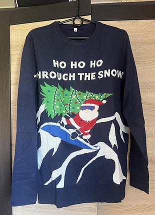 Светр чоловічий різдвяний з принтом ho ho ho