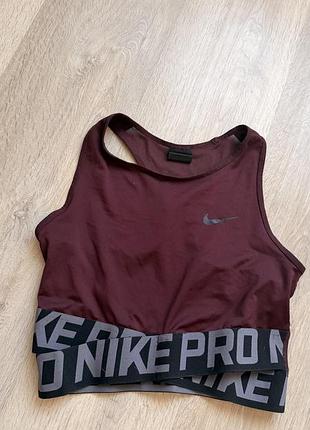Жіночий топ nike pro бордовий