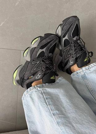 Кросівки жіночі new balance 9060 | dark grey / lime cordura