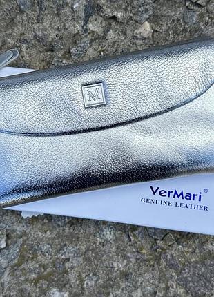 Шкіряний жіночий гаманець vermari срібло