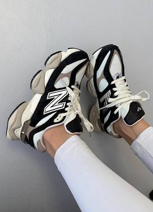 Кроссовки женские new balance 9060 | black / sea salt bone premium