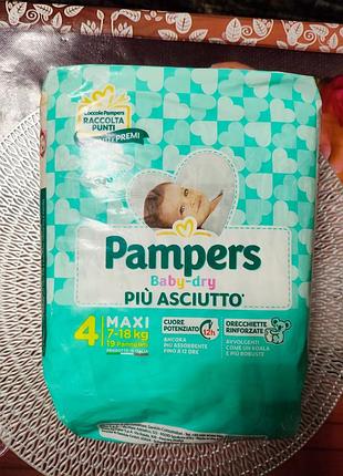 Підгузки pampers baby-dry 4 maxi 7-18 кг