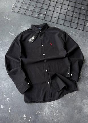 Чоловіча сорочка polo ralph lauren в чорному кольорі