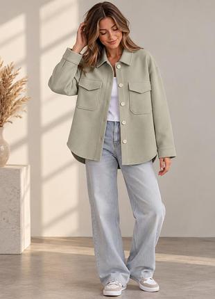 Куртка-сорочка шакет shein кольору хакі oversize, розмір m (підійде на s/m)