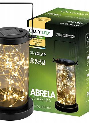 Декоративний вуличний ліхтар lumiled abrela (lumsol1160) підвісний/настільний led, тепле світло 3000k, ip44, датчик сутінків