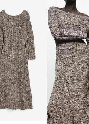 Вʼязана сукня з відкритими плечима h&m