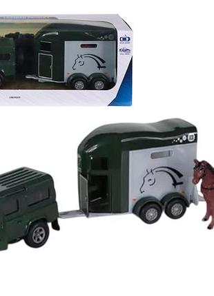 Машина 520460.270 "land rover" с прицепом и фигурками лошадей technodrive