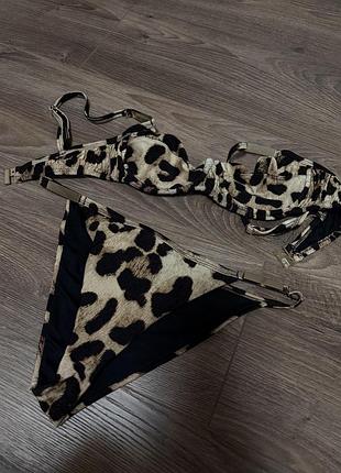 Жіночий роздільний купальник river island леопардовий s-m