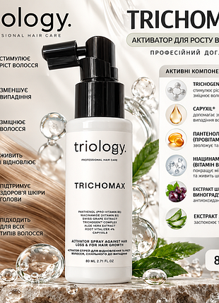 Спрей-активатор для восстановления естественного роста волос triology trichomax spray 80 мл