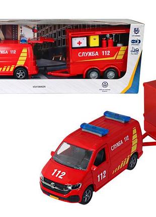 Игровой набор - volkswagen служба 112 (с прицепом)