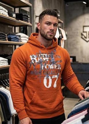 🧥 чоловіче яскраве помаранчеве худі redfields & repair | помаранчевий | розмір l-xl