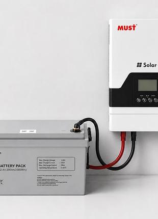 Комплект автономного живлення must pv18-1012 vpm 1000 вт + lifepo4 акумулятор lp15-12100 12,8 в 100 а·год